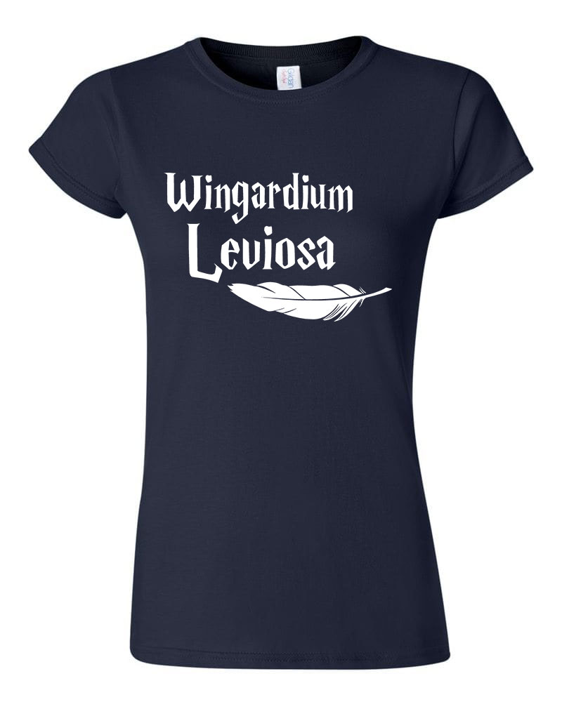 harry potter wingardium leviosa Sötétkék Női Póló