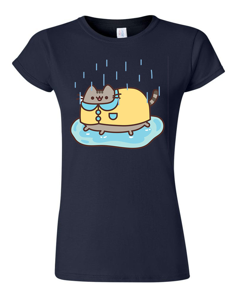 pusheen macska macskás cica cicás Sötétkék Női Póló