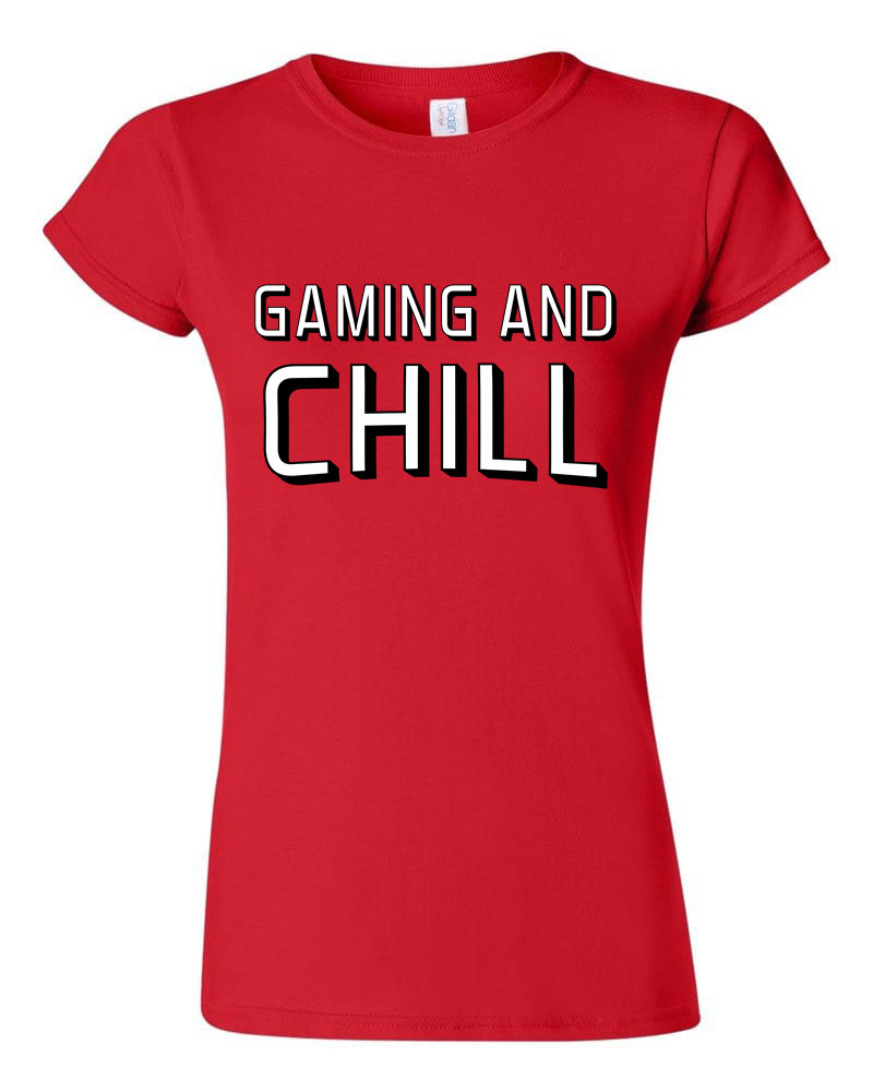 Gaming And Chill Gamer Piros Női Póló