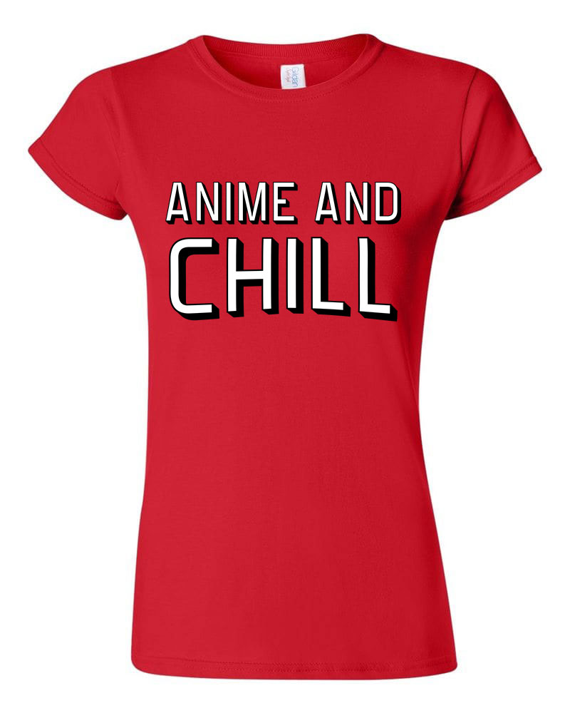 anime and chill Piros Női Póló