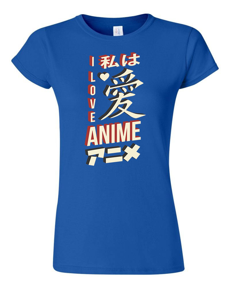 i love anime Kék Női Póló