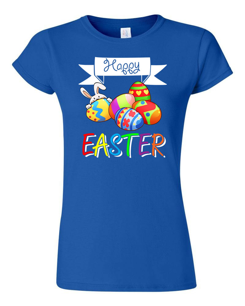 happy easter húsvét Kék Női Póló