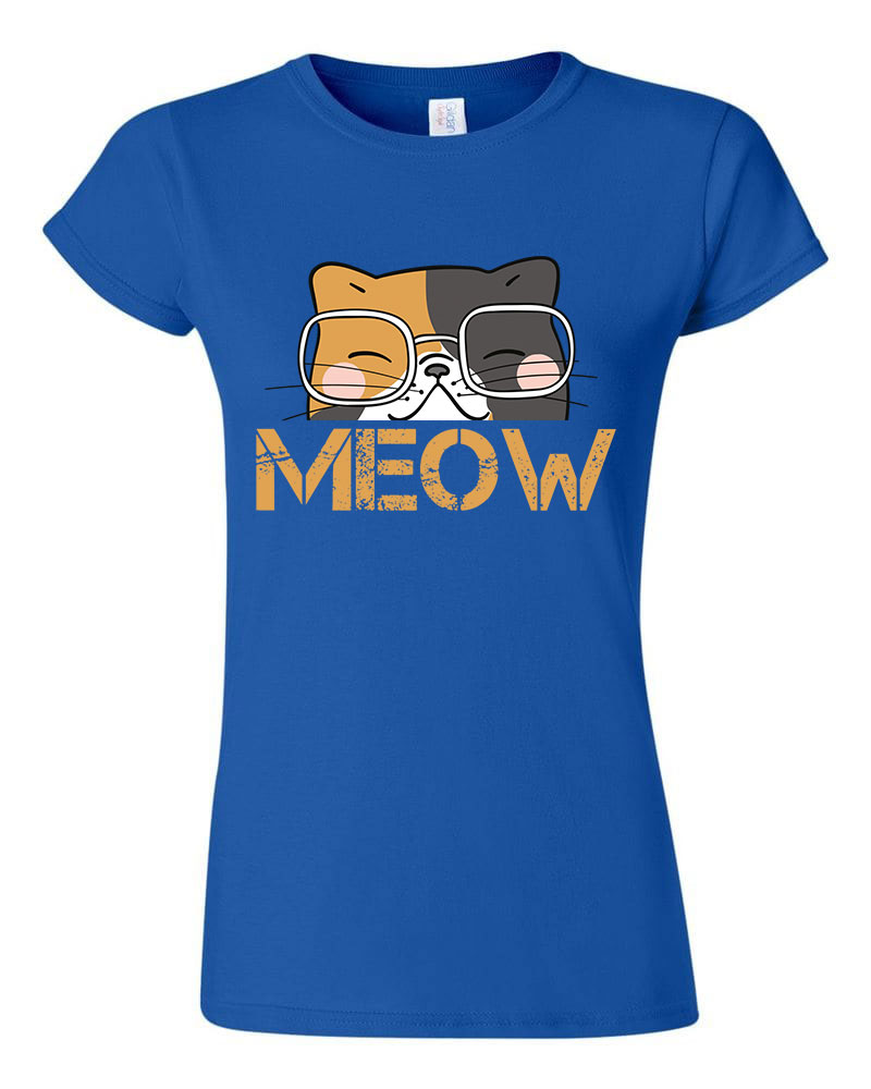 meow macsa macskás cica cicás Kék Női Póló