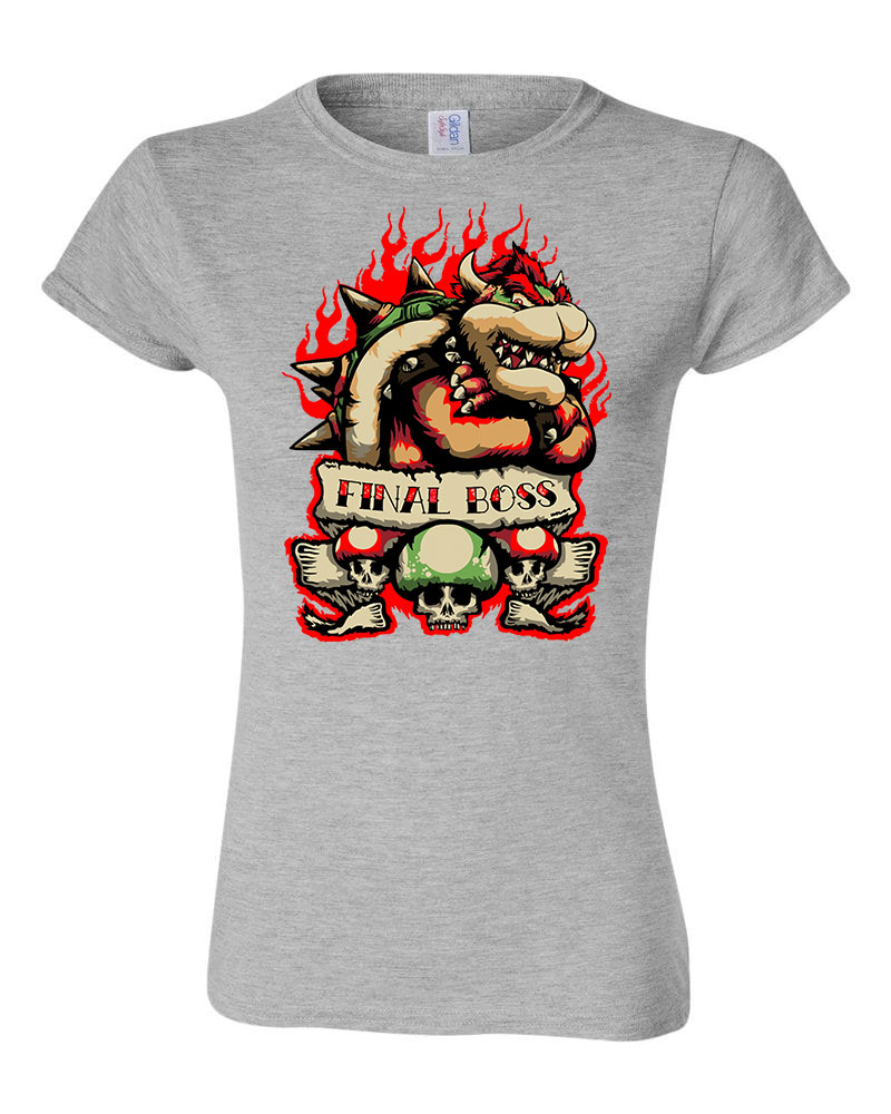 Final Boss mario bowser gamer Sportszürke Női Póló