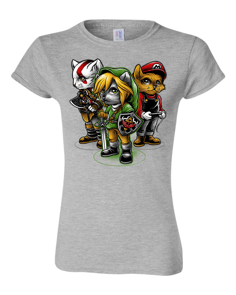 zelda link mario macska macskás cica cicás Sportszürke Női Póló