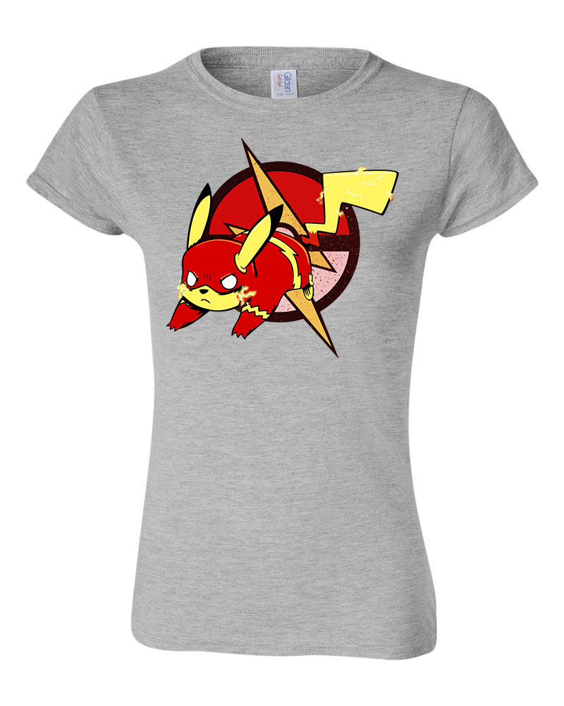 flash pikachu pokemon Sportszürke Női Póló