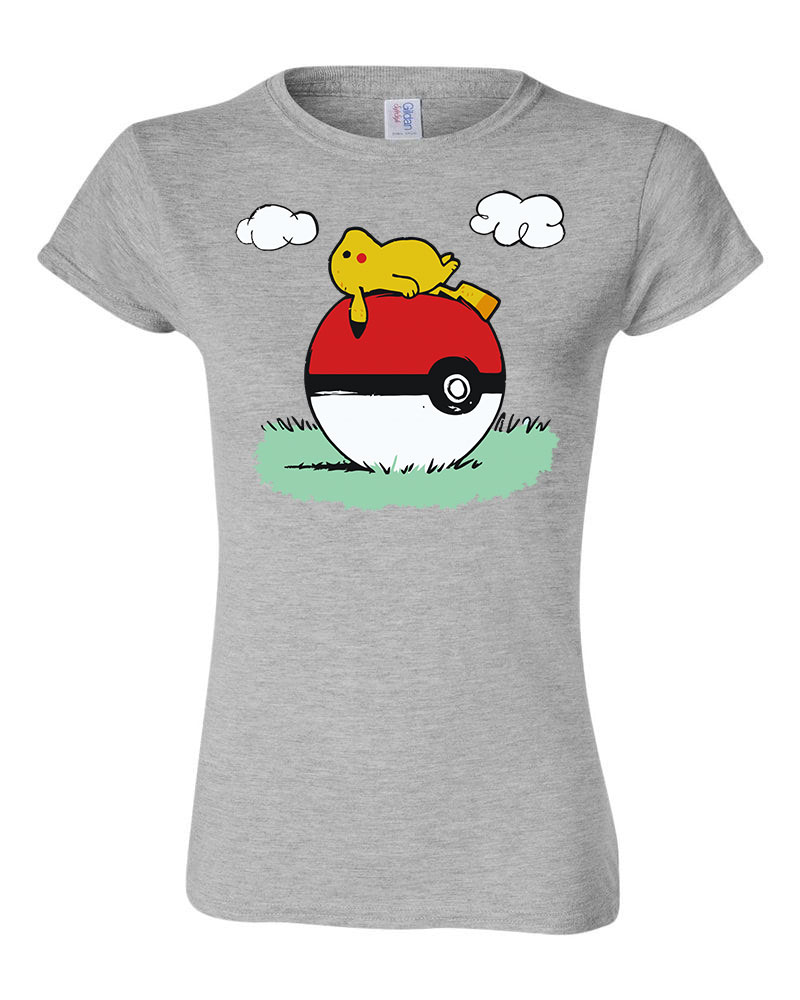 Pikachu Pokemon Snoopy Sportszürke Női Póló