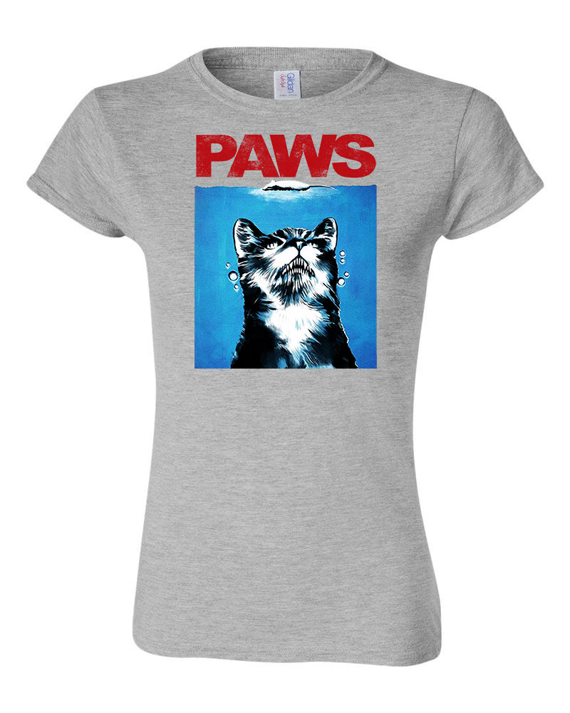 paws macsa macskás cica Sportszürke Női Póló