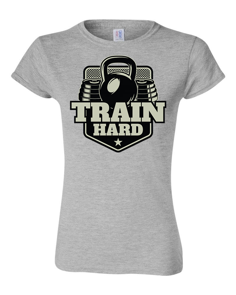 kondi kondizás train hard Sportszürke Női Póló