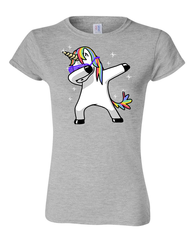 unikornis dabbing unicorn Sportszürke Női Póló