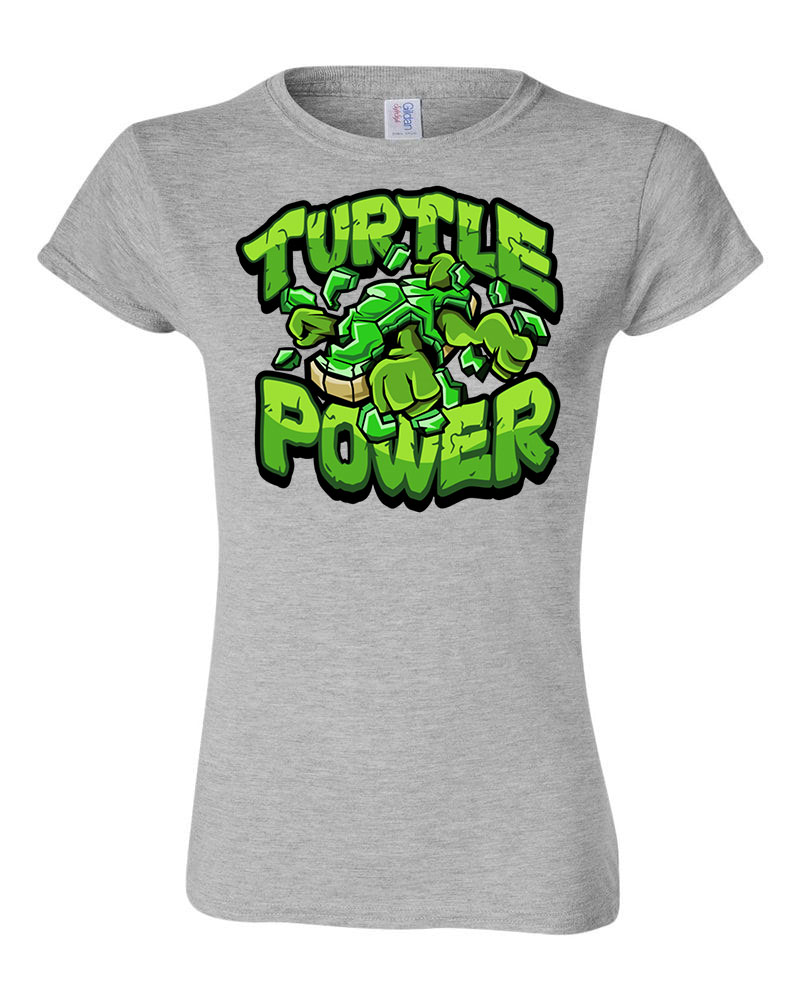 tini ninja teknőcök tmnt turtle power Sportszürke Női Póló