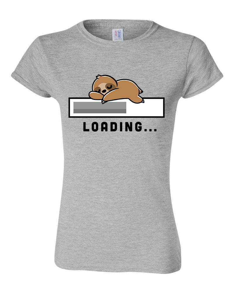 lusta lajhár loading Sportszürke Női Póló