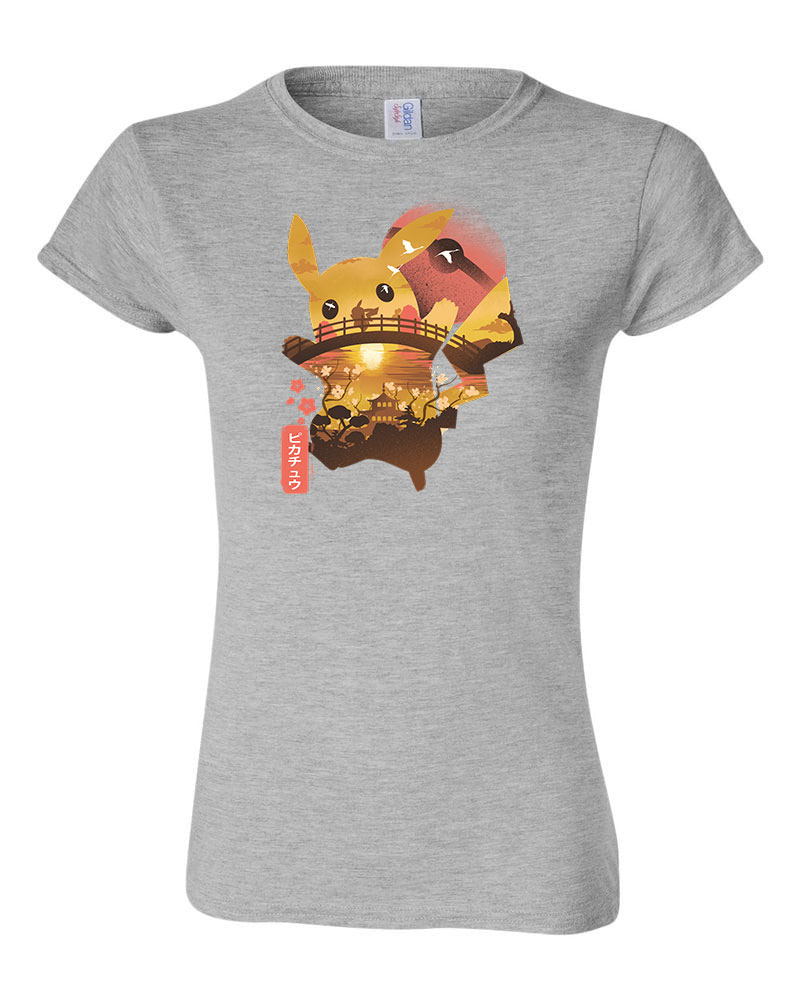 pikachu japán Sportszürke Női Póló