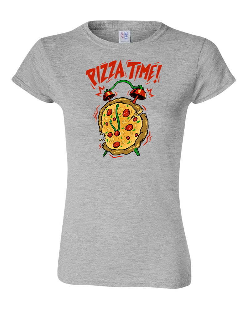 pizza time  Sportszürke Női Póló