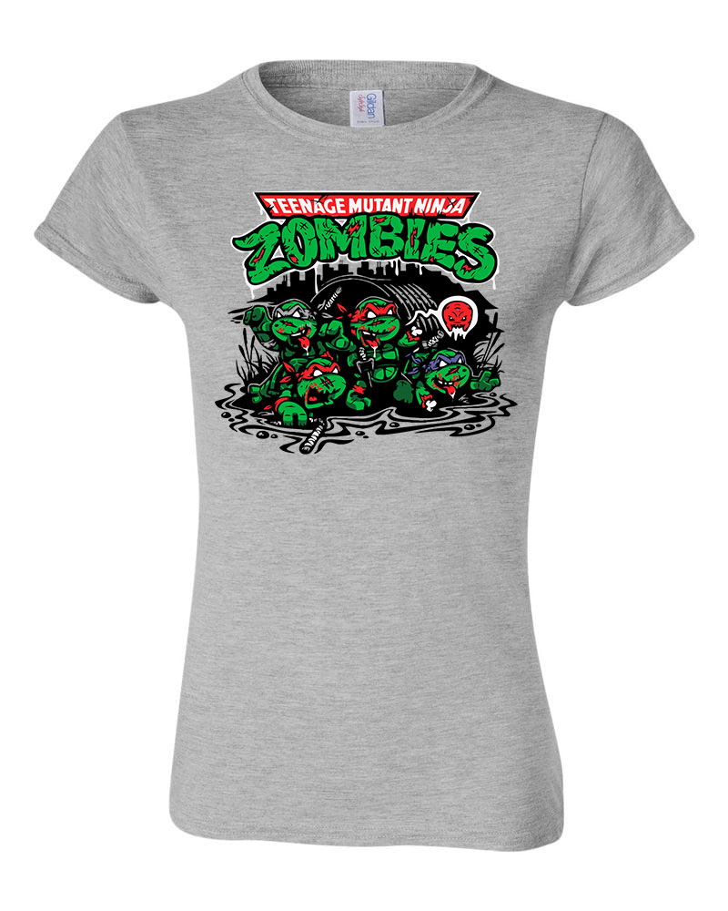 zombi zombis ninja teknőc Sportszürke Női Póló