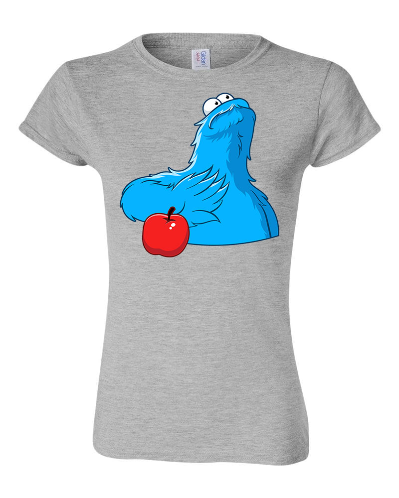 sütiszörny cookie monster alma Sportszürke Női Póló