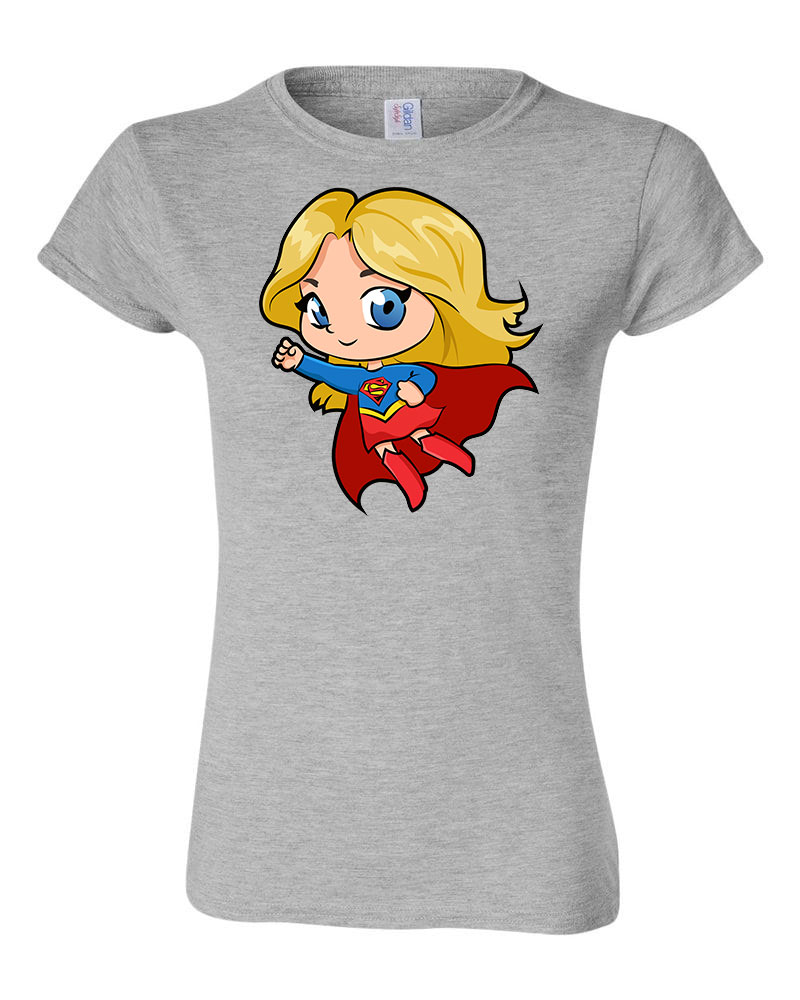 Chibi Supergirl Sportszürke Női Póló