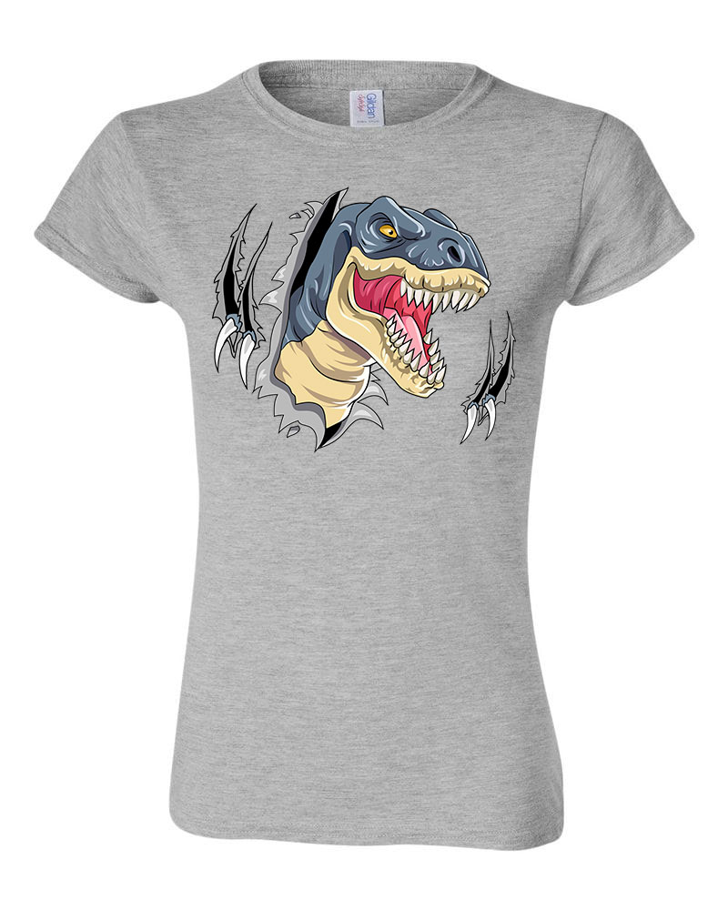 T-rex dino dinoszaurusz Sportszürke Női Póló
