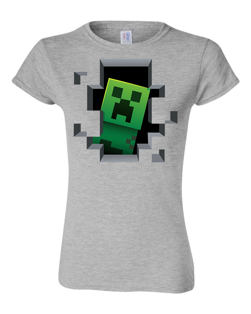 minecraft creeper Sportszürke Női Póló