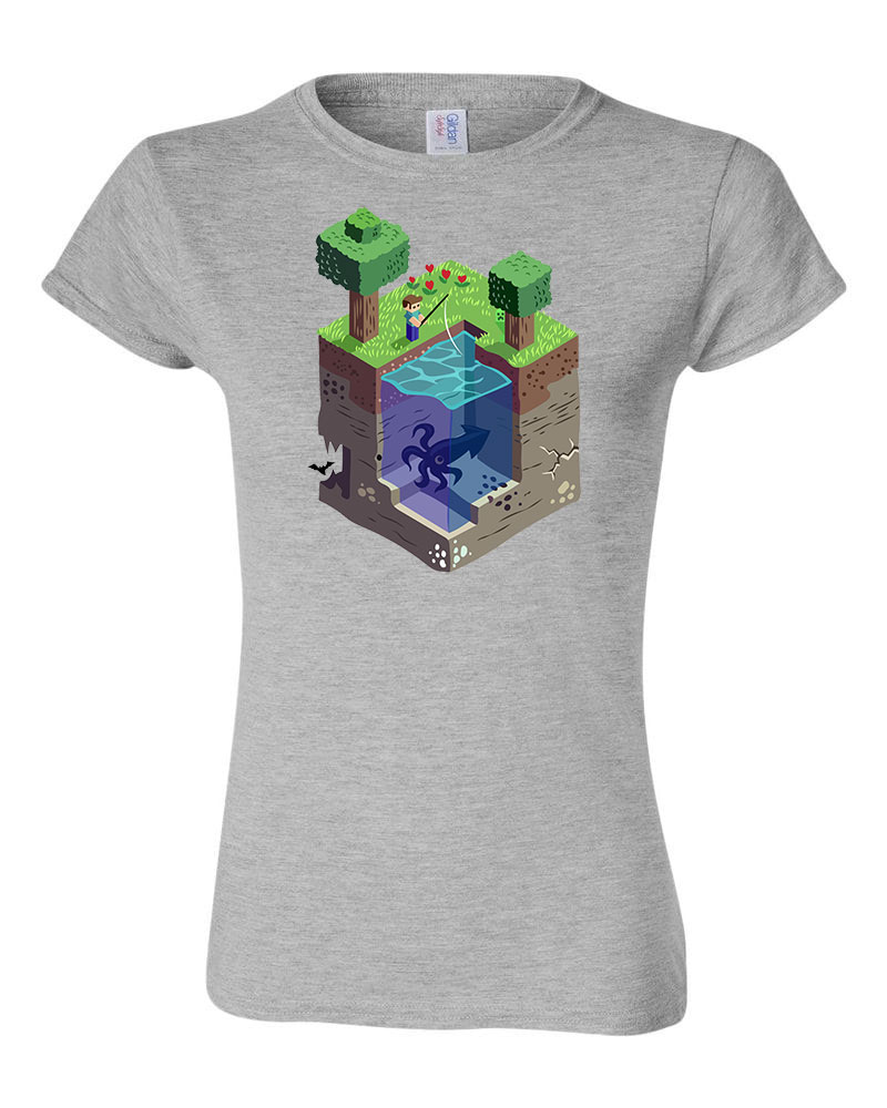 minecraft Sportszürke Női Póló