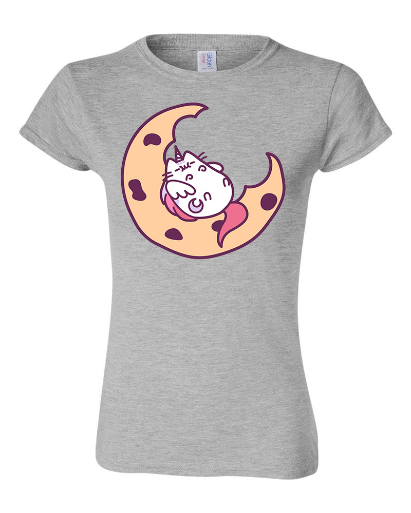 macska macskás cica cicás pusheen unikornis Sportszürke Női Póló