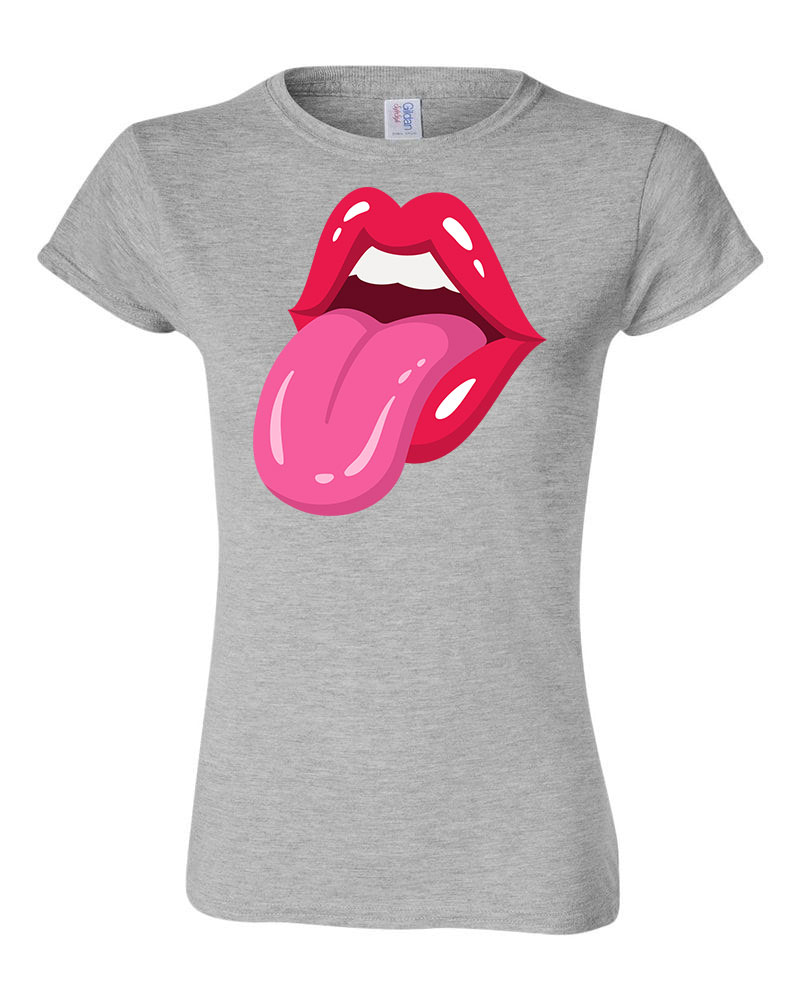 ajak ajkak nyelv lips Sportszürke Női Póló