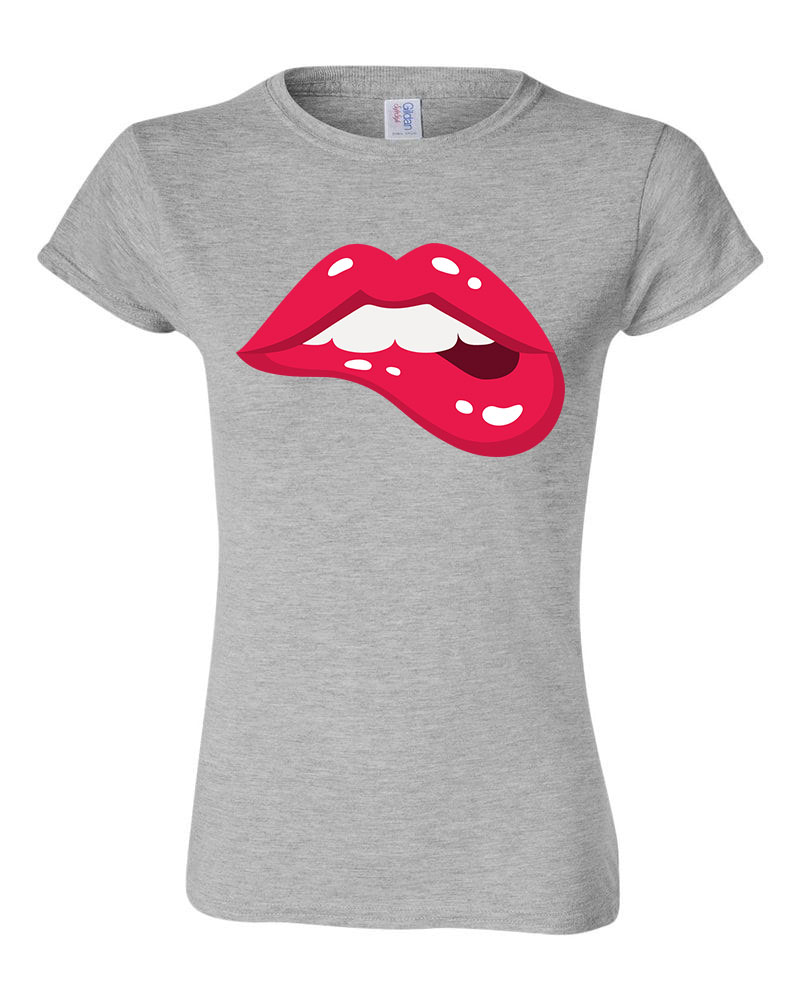 lips ajak ajkak száj  Sportszürke Női Póló