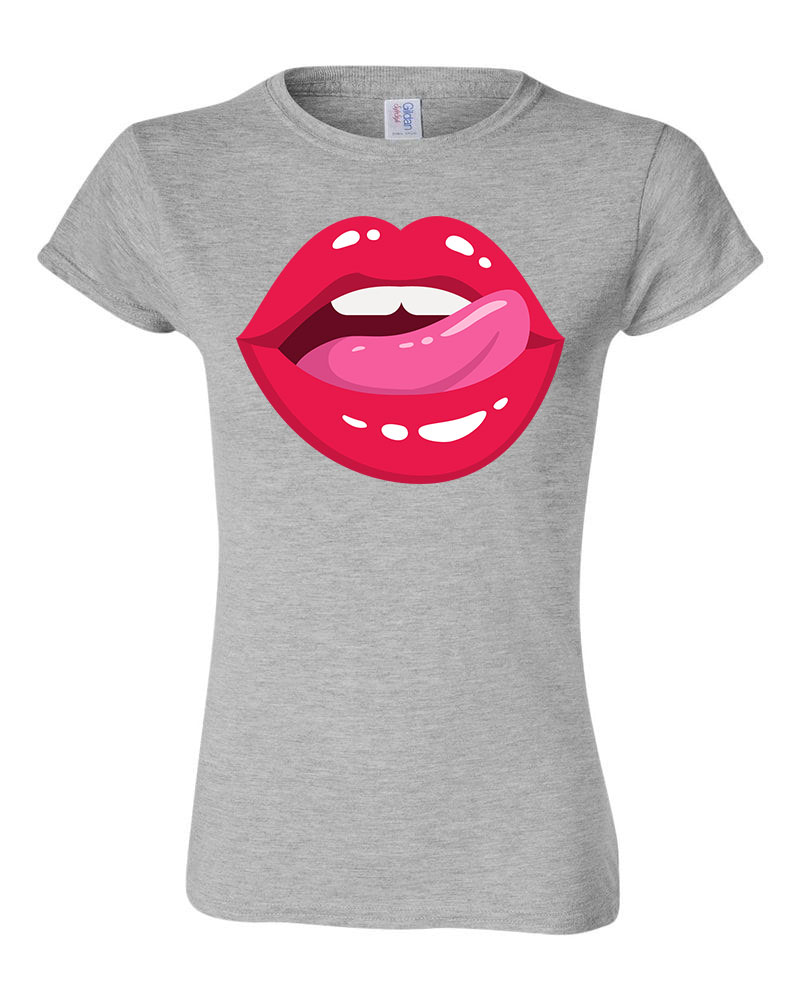 lips ajak ajkak száj  Sportszürke Női Póló