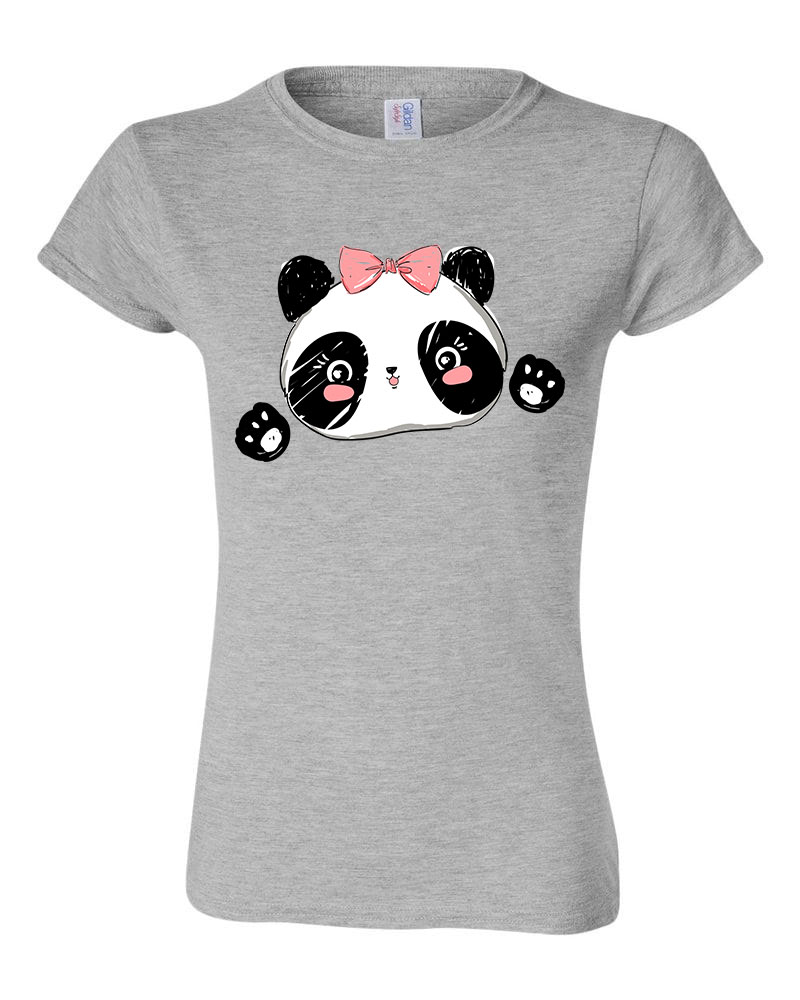 Panda pandás Sportszürke Női Póló