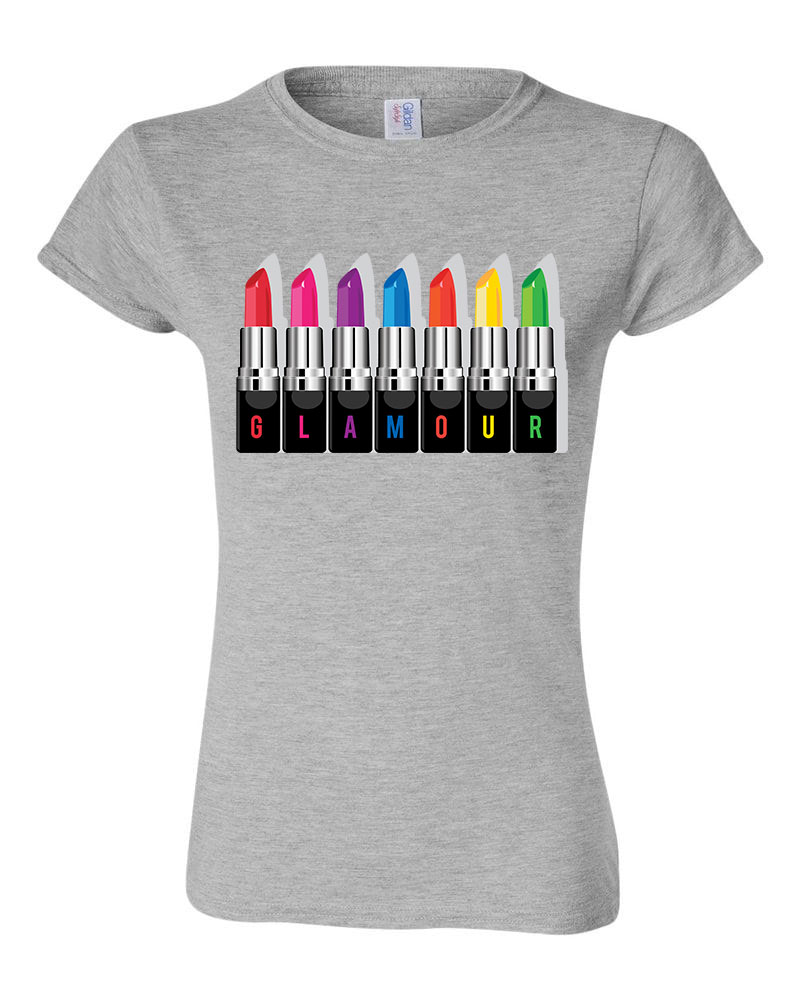 glamour lipstick lips rúzs Sportszürke Női Póló