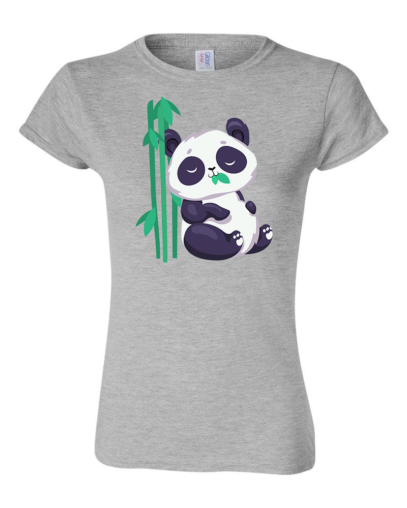 cuki panda pandás bambusz Sportszürke Női Póló