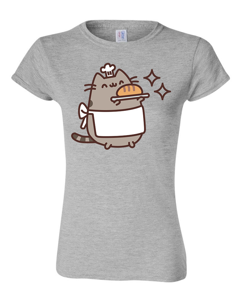 pusheen pék macska macskás cica cicás Sportszürke Női Póló