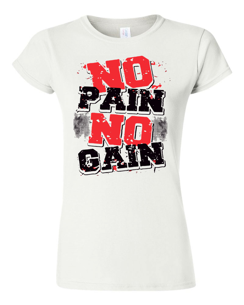 kondi kondizás no pain no gain kondis Fehér Női Póló