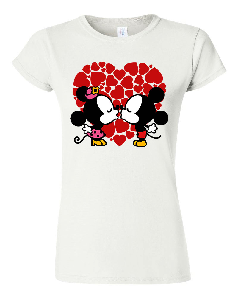 Mickey És Minnie Egér Love Fehér Női Póló