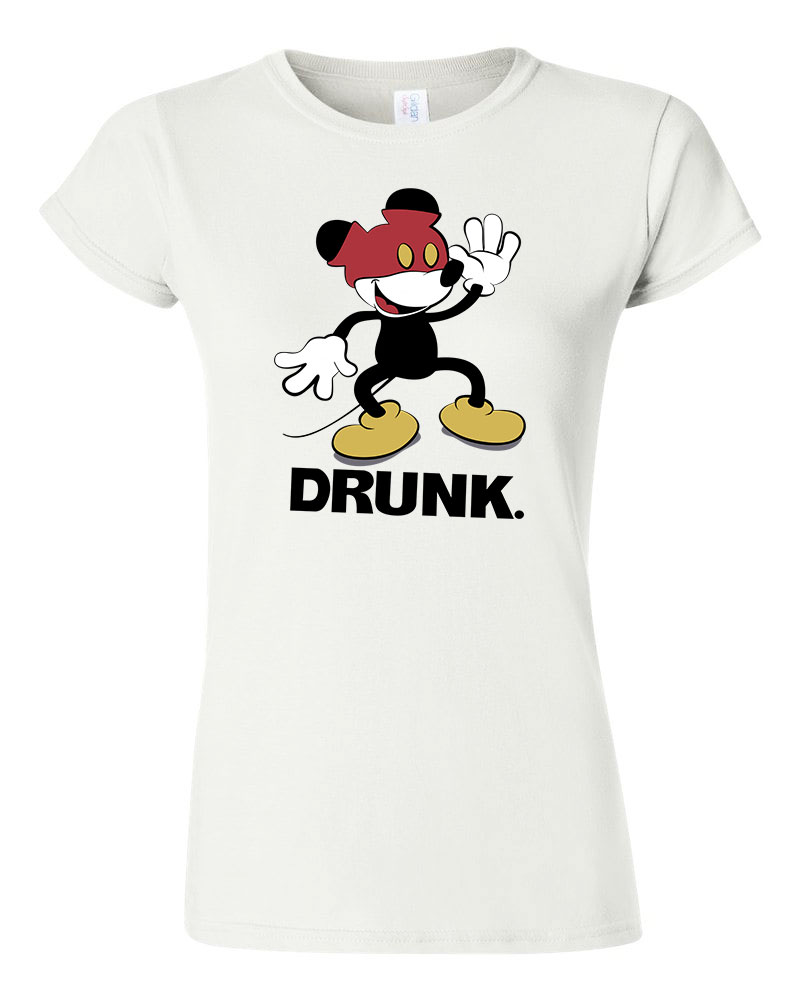 mickey egér részeg Fehér Női Póló
