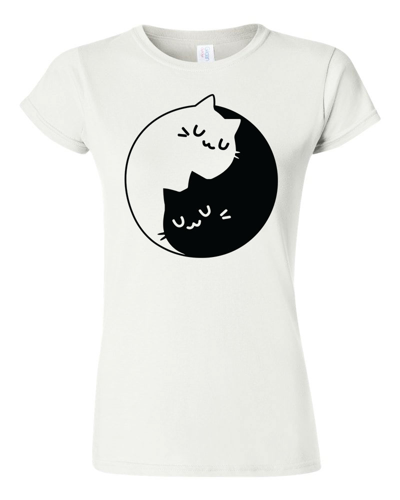yin yang cica macska macskás macskák Fehér Női Póló