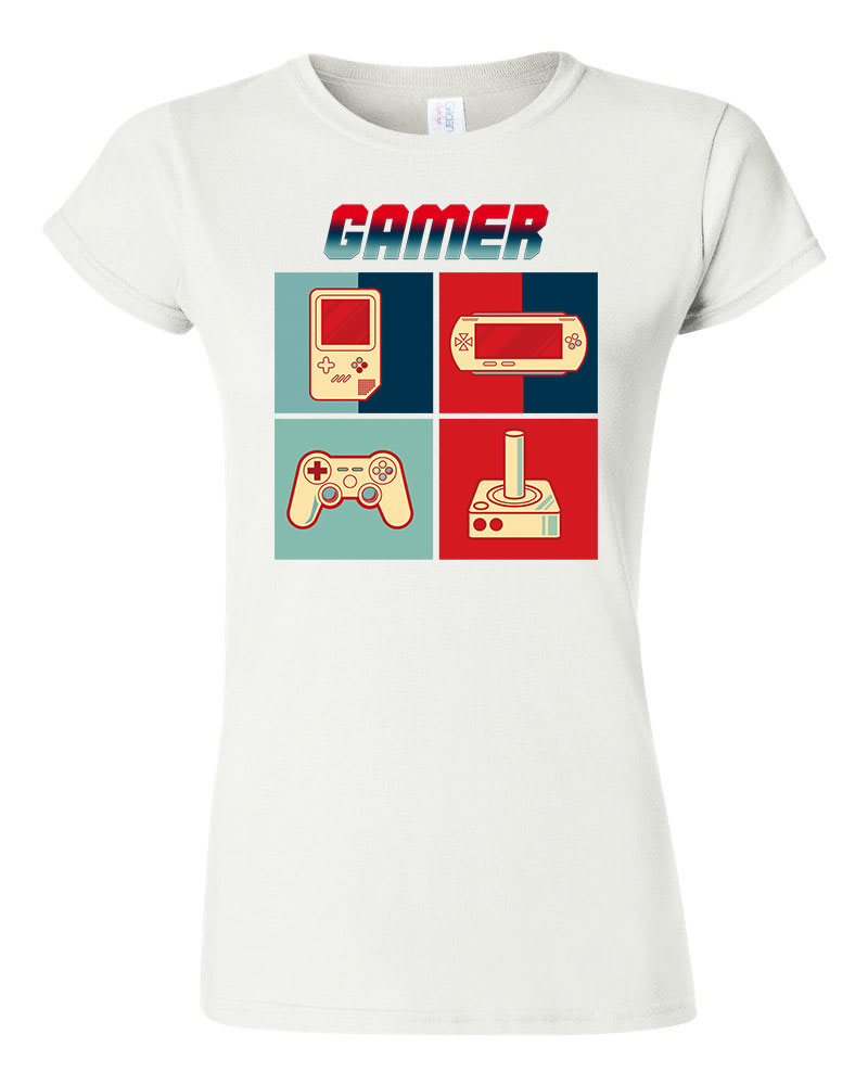 Gamer joystick gameboy Fehér Női Póló