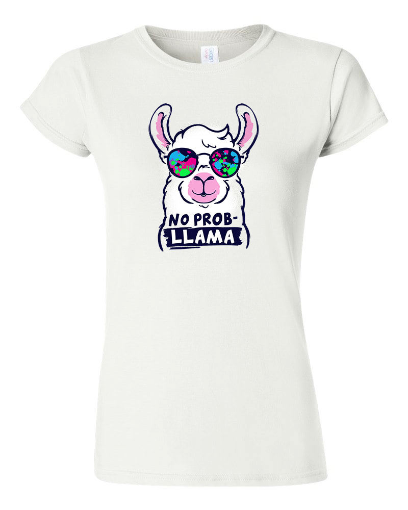 láma no probllama Fehér Női Póló