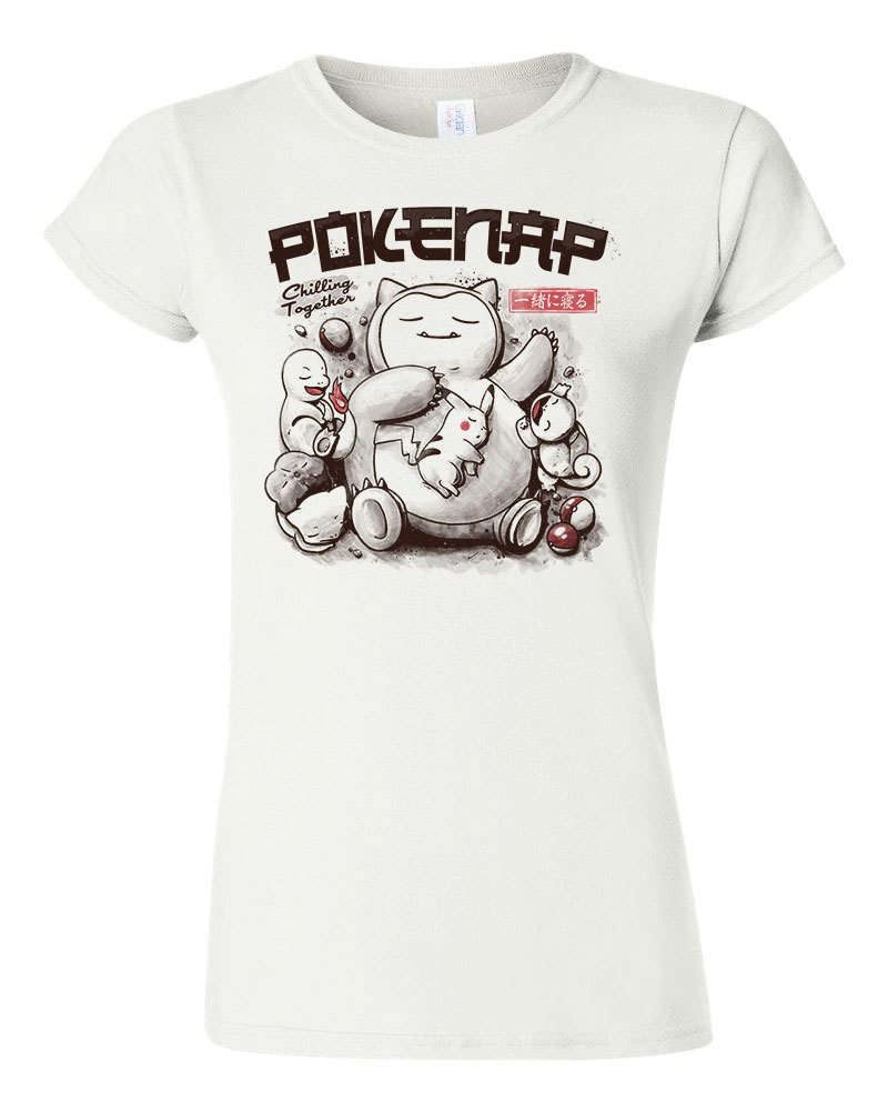 pokemon snorlax pikachu charmander alvós alvás Fehér Női Póló