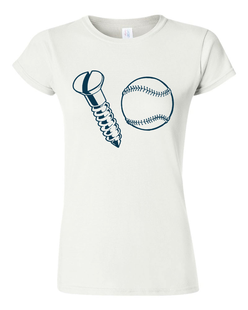 Baseball labda és csavar Fehér Női Póló