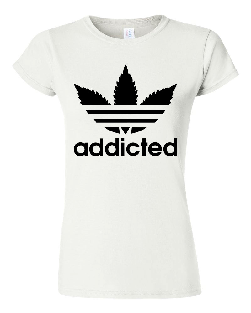 addicted cannabis kanabisz Fehér Női Póló