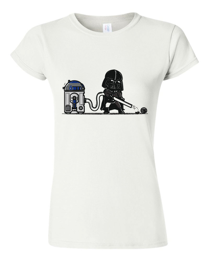 r2d2 darth vader porszívó Fehér Női Póló