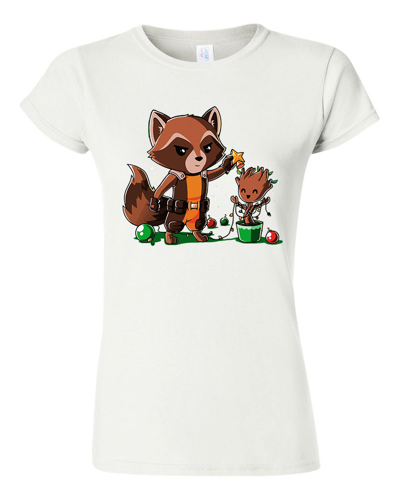 groot rocket raccoon Fehér Női Póló