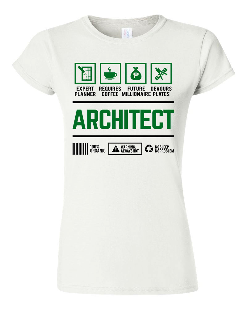 Építész építő architect Fehér Női Póló