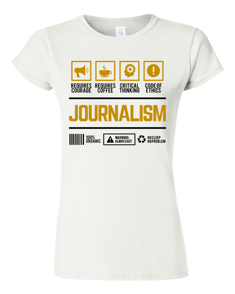 újságíró journalist Fehér Női Póló