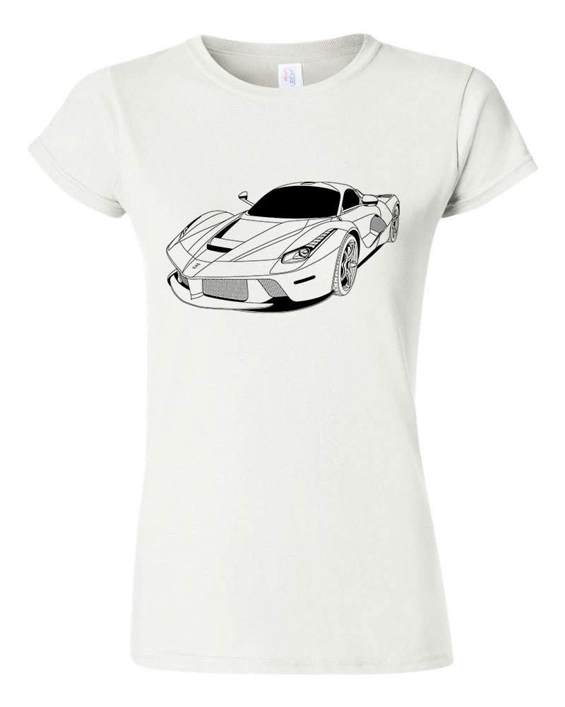 ferrari outline Fehér Női Póló