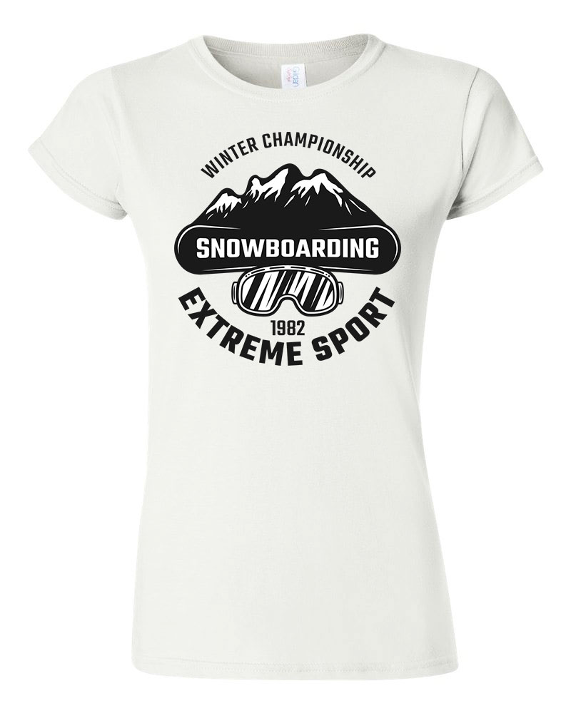 Snowboard Fehér Női Póló