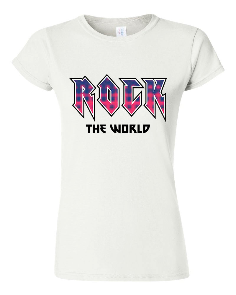 rock the world Fehér Női Póló