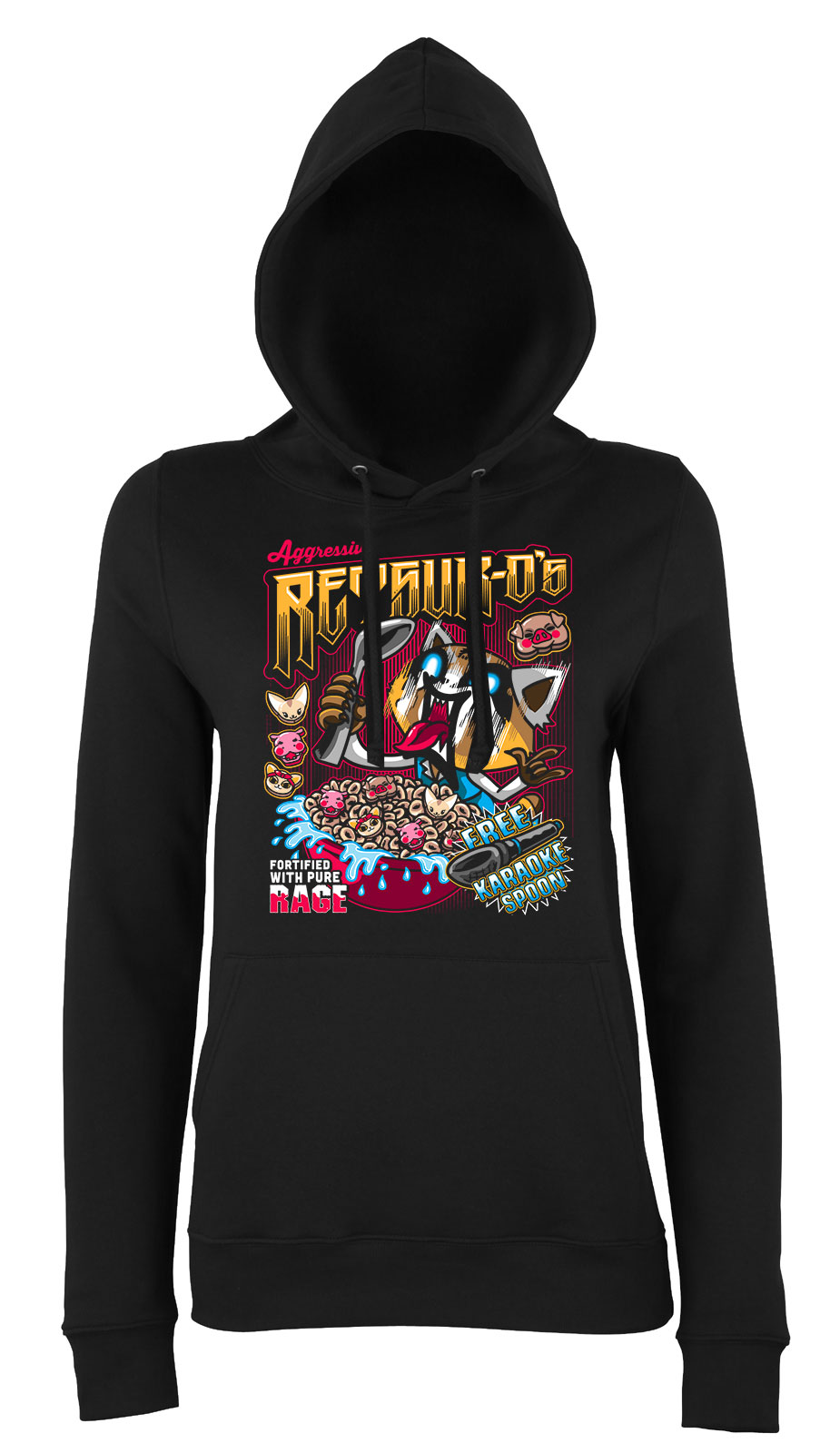 Aggretsuko Fekete Női Kapucnis Pulóver