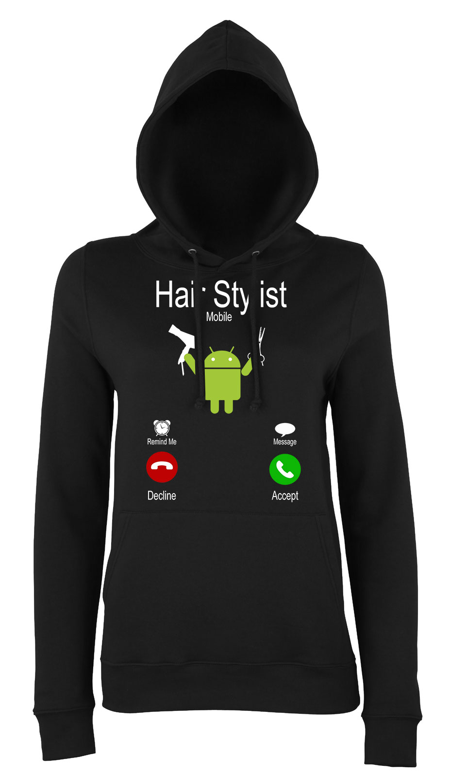 android fodrász fodrászat Fekete Női Kapucnis Pulóver